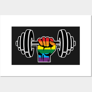 Gay Pride Gym T-shirt Rainbow flag Posters and Art